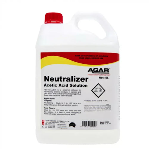 5L bottle of acetic acid solution neutralizer cleaning chemical with red cap