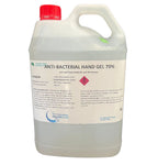 5L antibacterial hand gel 70% ethanol in clear plastic container with red cap