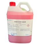5L pink hand soap liquid in plastic container with red cap and cleaning label