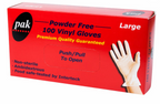 Clear Powder Free Vinyl Gloves Large