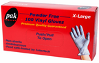 Clear Powder Free Vinyl Gloves Extra Large